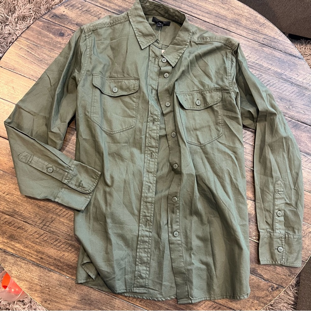 J. Crew Women's Olive Button Down Shirt